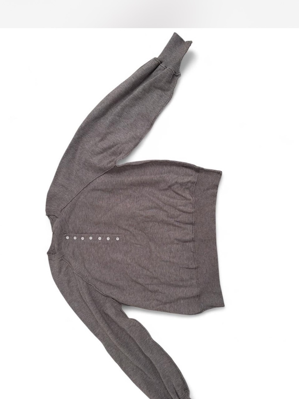 Classic Women's Crewneck Button-Front Sweater in Charcoal Gray